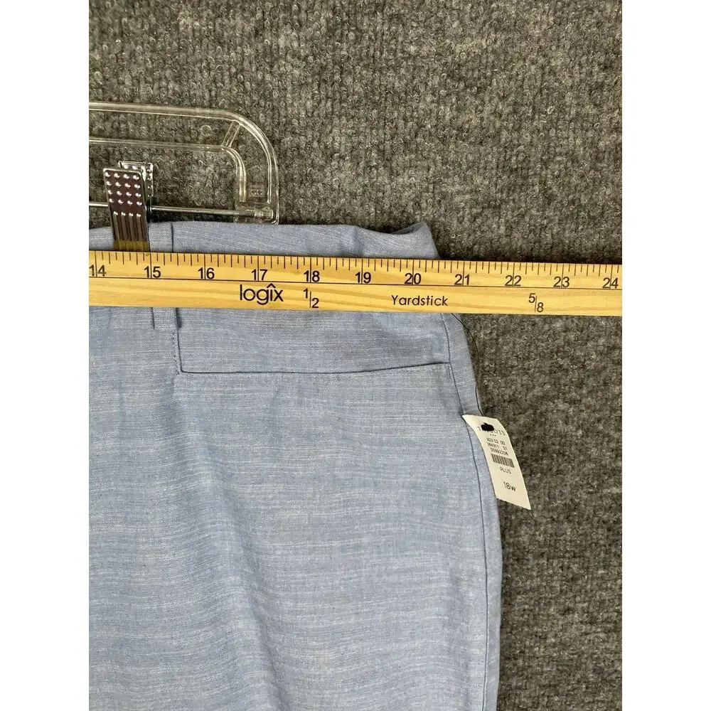 TALBOTS Perfect Crop‎ Pant Newport Chambray Blue Mid-Rise Ankle Size 18W